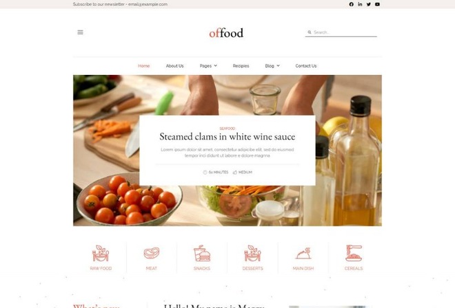offood - Recipe and Food Blog Elementor Template Kit