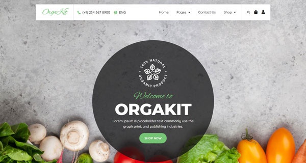 OrgaKit - Organic Farm Elementor Template Kit