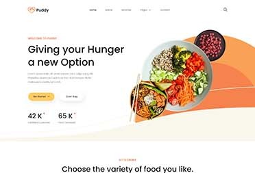 Puddy - Food Delivery App Elementor Template Kit