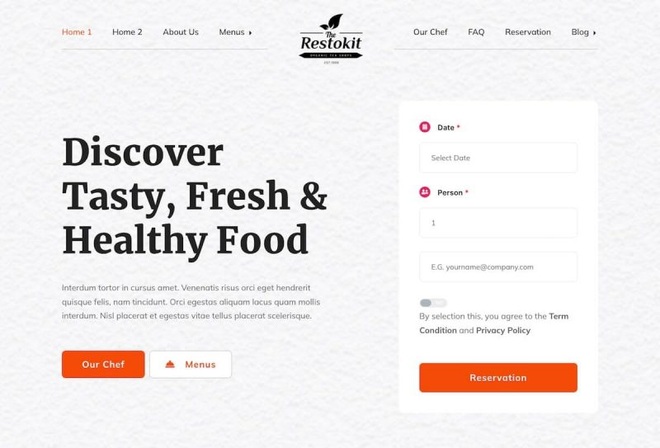 Restokit - Food & Restaurant Elementor Template Kit