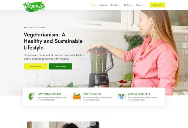 Veganza - Template kit for Vegetarian or Organic food