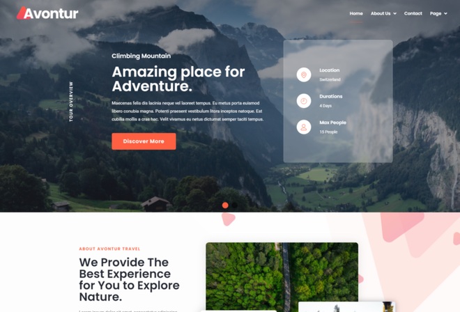 Avontur - Template Kit For Adventure Travel & Tourism