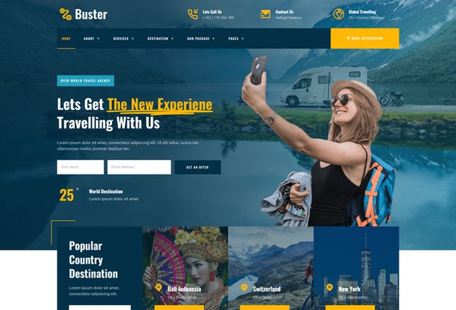 Buster - Tour Guide & Travel Agency Elementor Template Kit