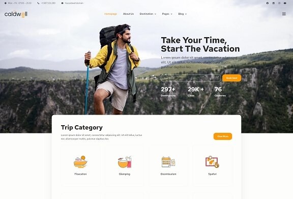Caldwell Tour & Travel Elementor Template Kit