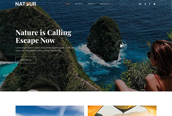 Natour – Adventure Travel & Tourism Elementor Template Kit