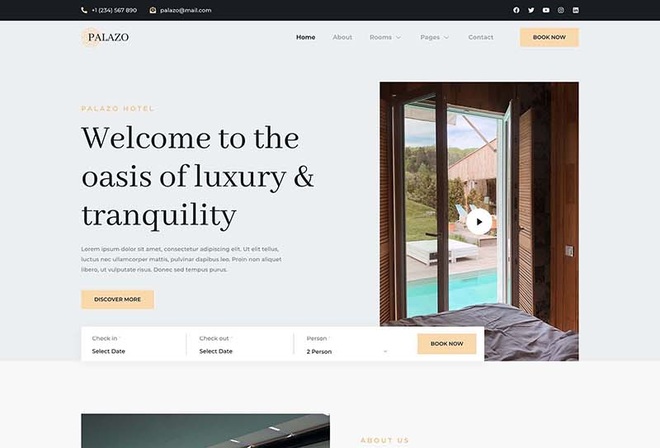 Palazo - Hotel and Resort Booking Elementor Template Kit