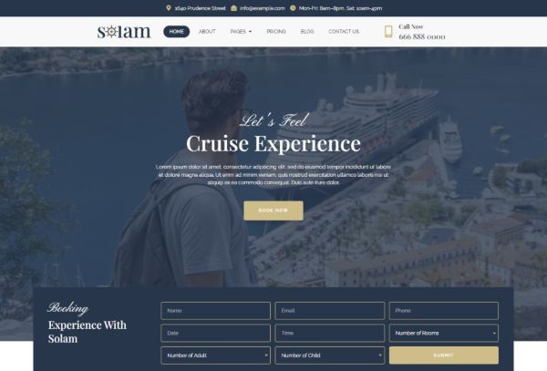 Solam - Boat Booking Elementor Template Kit
