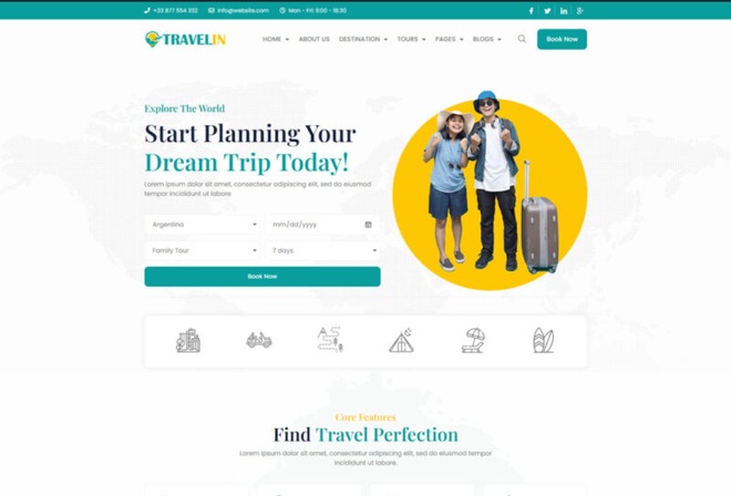 Travelin - Travel Tour Booking Elementor Template Kit