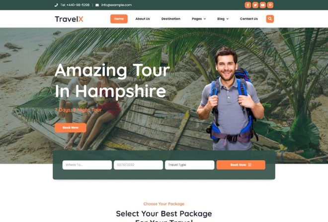 TravelX - Travels Tourism Agency Elementor Template Kit