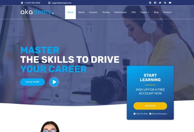 AKADEMY - Online Courses Elementor Template Kit