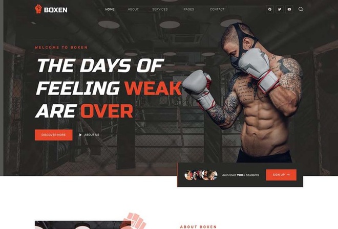 Boxen - Boxing School & Martial Arts Elementor Template Kit
