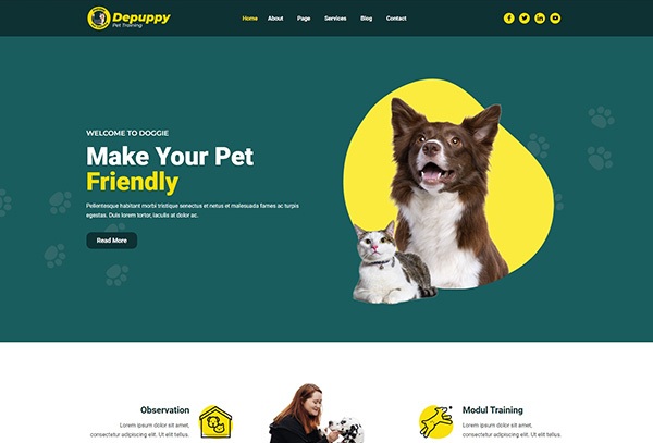 Depuppy - Pet Training Elementor Template Kit