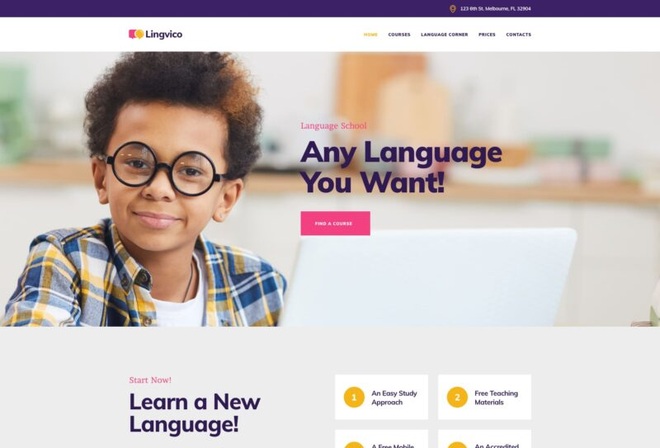 Distance Education | Language Center & Training Courses Template Kit