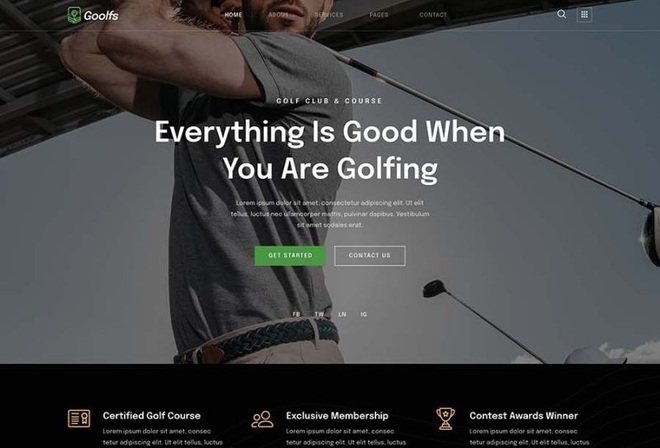 Goolfs - Golf Course & Club Elementor Template Kit