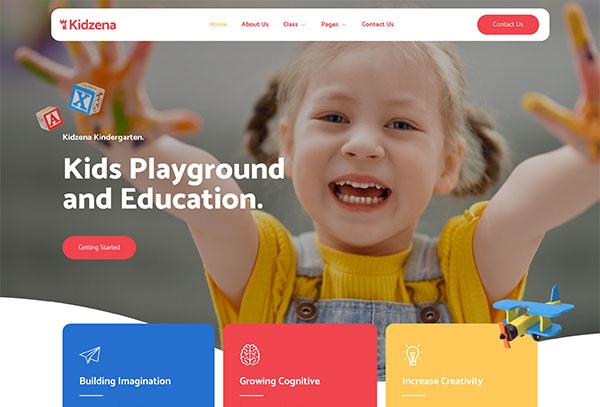 Kidzena – Kindergarten and Preschool Elementor Template Kit