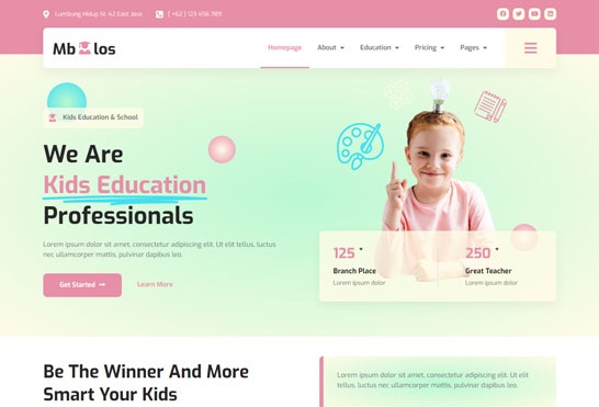 Mbolos - Kids School Profile & Promotion Elementor Template Kit