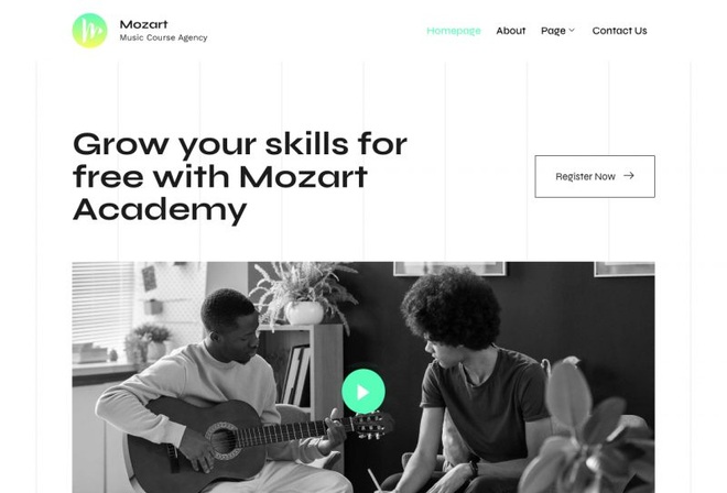 Mozart - Music School Elementor Template Kits
