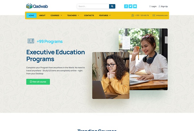 Qadwab - Online e-Learning Elementor Template Kit