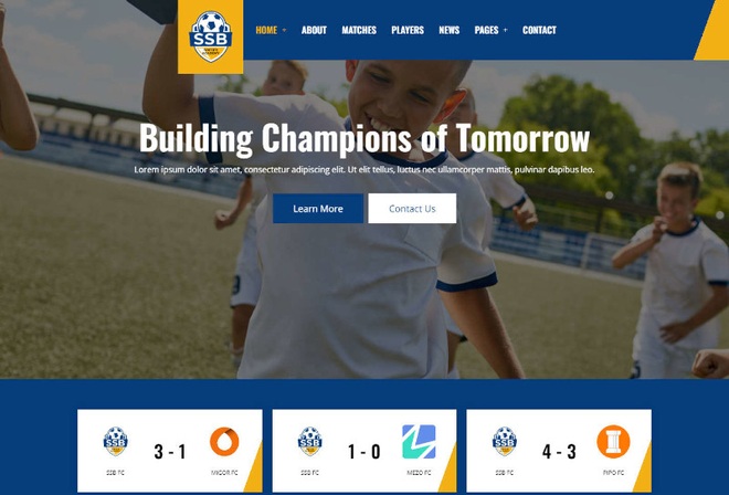 SSB - Football School and Club Elementor Template Kit