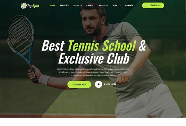 TopSpin – Tennis School & Sports Club Elementor Template Kit