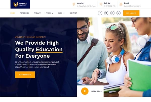 Urayana – University & College Elementor Template Kit