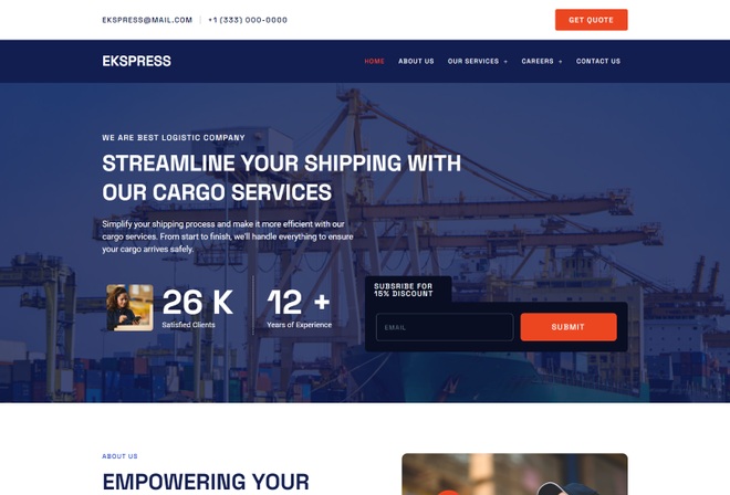 Ekspress - Shipping Logistic and Courier Service Template Kit
