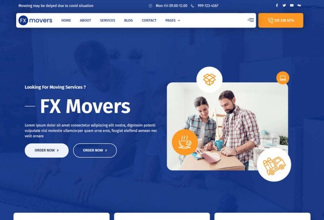 FX Movers - Moving & Storage Company Elementor Template Kit
