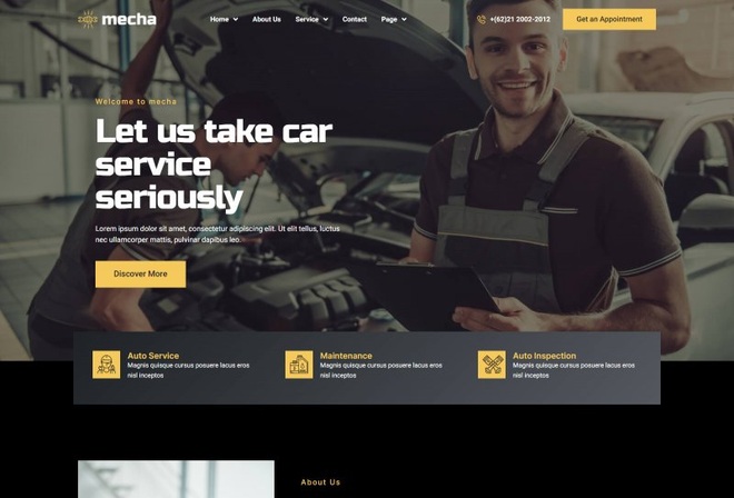 Mecha - Template kit for Auto Repair