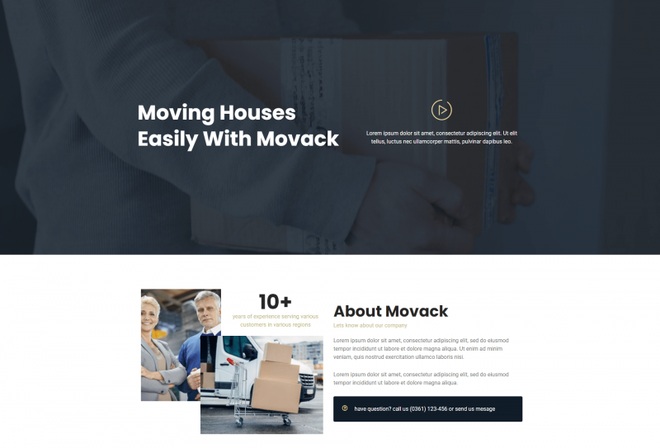 Movack - Moving Company Elementor Template kit