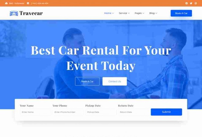 Travecar - Car Rental Elementor Template Kit