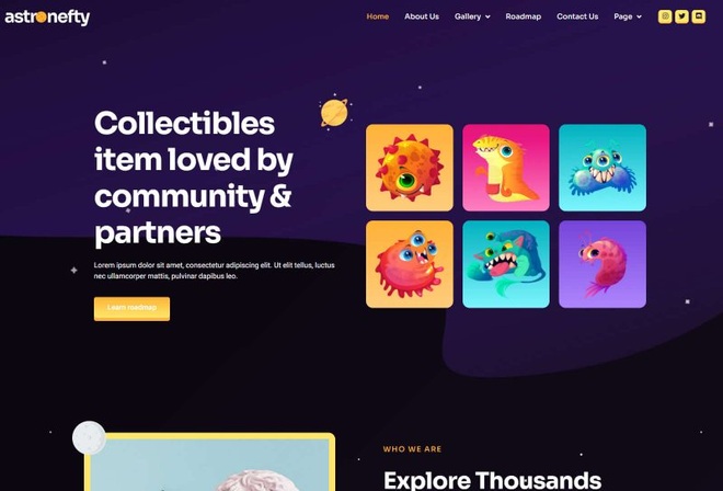 Astronefty - Template kit for NFT porfolio & Digital Asset