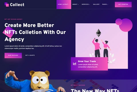 Collect - NFT Design Agency Services Elementor Template Kit