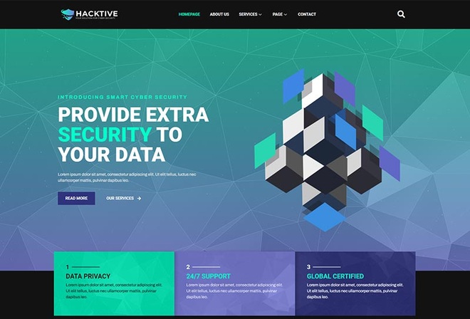 Hacktive - Cyber Security Service Elementor Template Kit