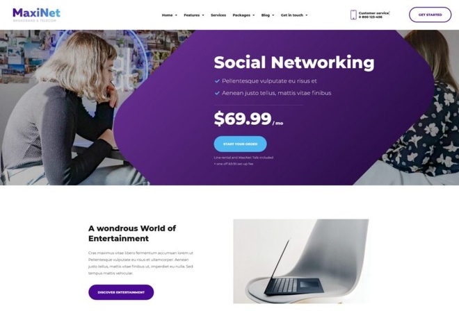 Internet & IPTV Providet Elementor Template Kit