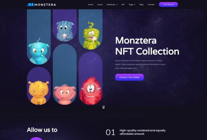 Monztera - NFT Portfolio Template Kit