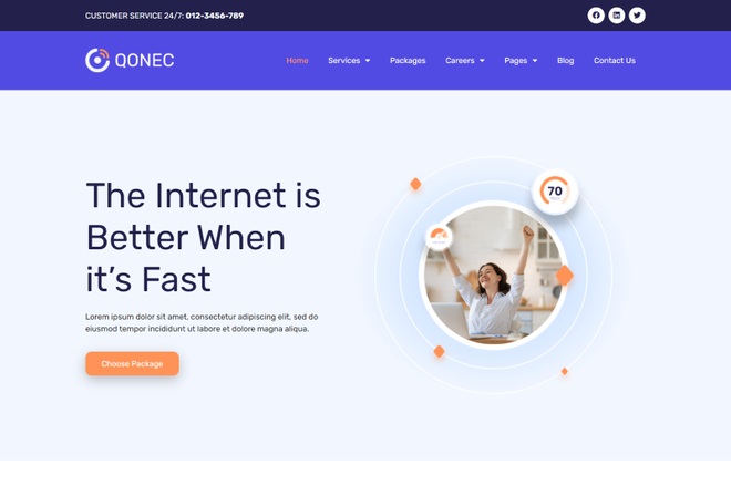 Qonec - Internet Service Provider Elementor Kit