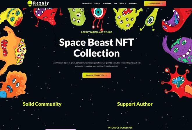 Rozaly - NFT Portofolio Template Kit