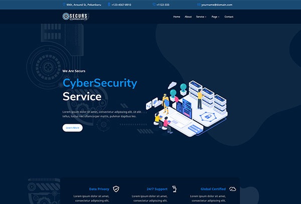 Securs - Cyber Security Service Elementor Template Kit