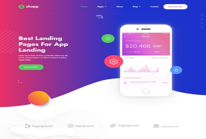 Xshapp - Multipage App Landing Elementor Template Kit