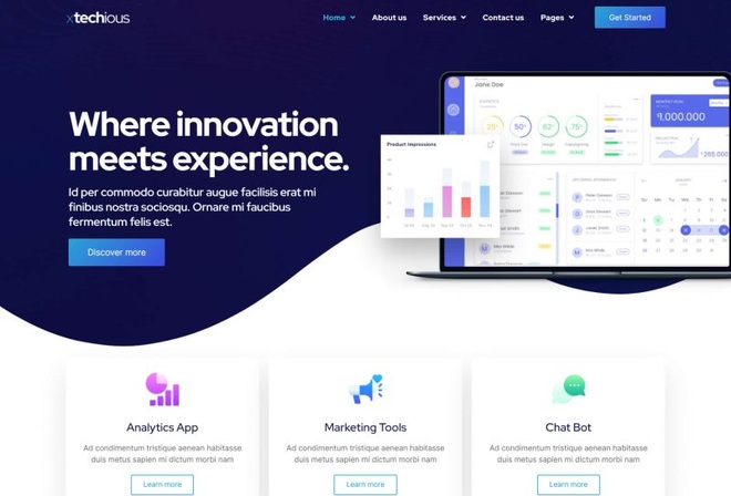 xtechious - Template kit for SAAS services