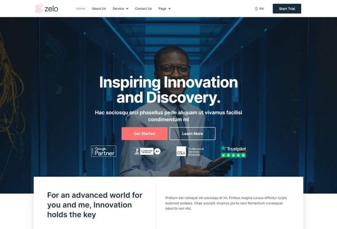 Zelo - Template kit for startup technology company