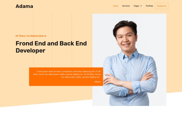 Adama - Personal Portfolio / Resume / CV / Vcard Elementor Template Kit