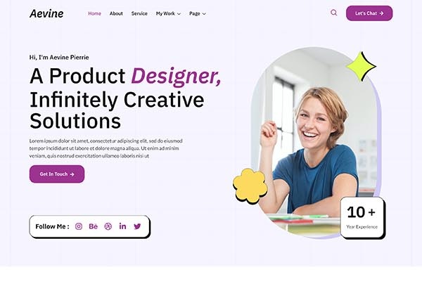 Aevine – Creative Portfolio & Agency Elementor Template Kit