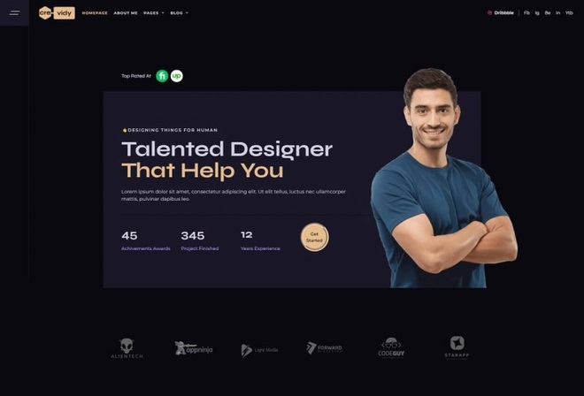 Crevidy UI UX Designer Portfolio Elementor Template Kit