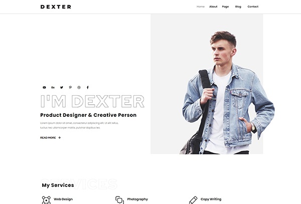 Dexter - Personal Portfolio Elementor Template Kit
