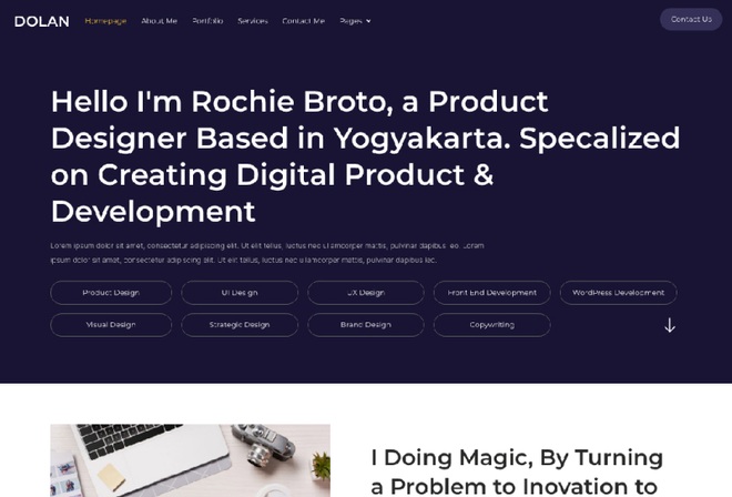 Dolan - Personal Portfolio Template Kit