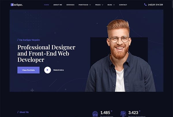 Enrique – Personal CV/Resume & Portfolio Elementor Template Kit