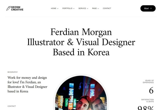 Geosm - Personal Portfolio Elementor Template Kit