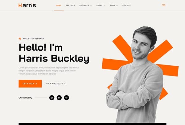 Harris – Creative & Personal Portfolio Elementor Template Kit