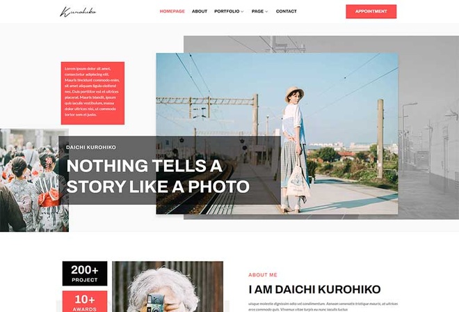 Kurohiko - Photography & Portfolio Elementor Template Kit
